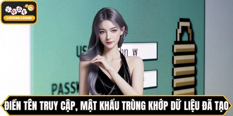 Điền tên truy cập, mật khẩu trùng khớp dữ liệu đã tạo